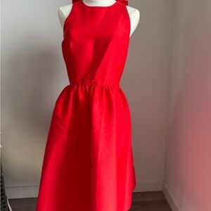 Kate Spade Fit-and-Flare Bow Dress — Red, Size 4